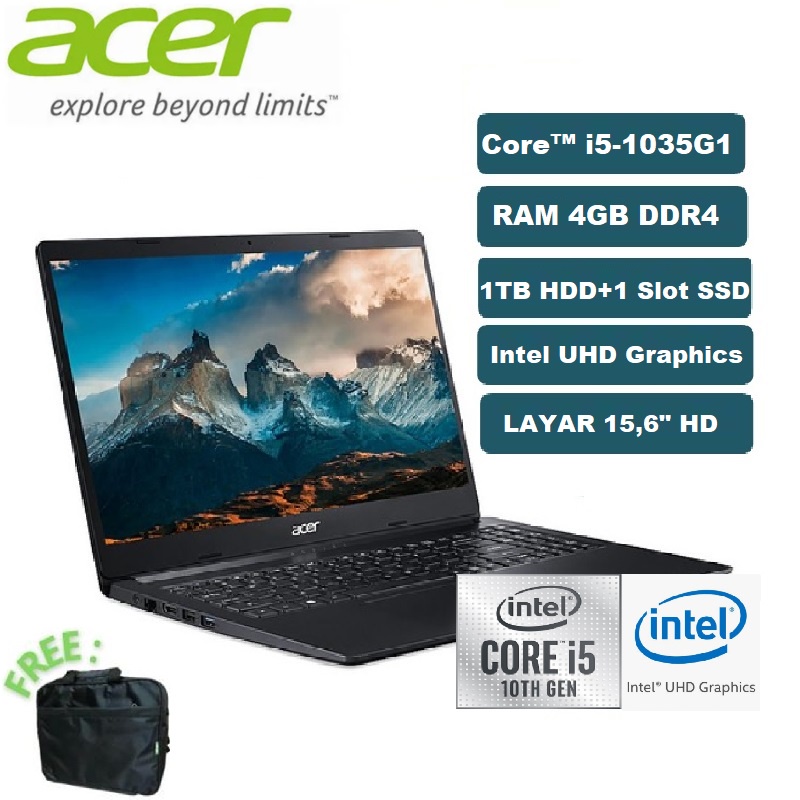 Jual Acer Aspire 3 Slim A315-56 - Core I5-1035G1 - 4Gb - 1Tb Hdd - 15.6"Hd - Intel Uhd Graphics - 53Wp | Shopee Indonesia
