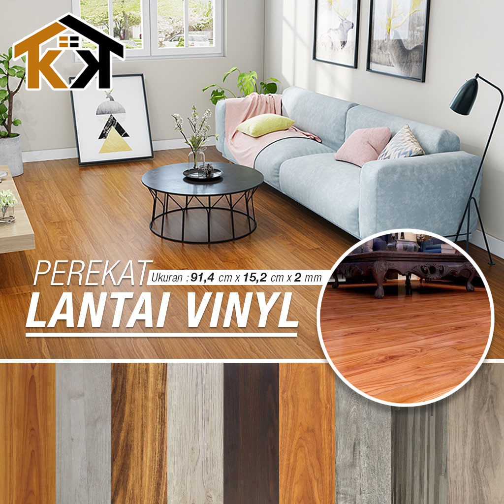 (KK)PARKET VINYL LANTAI 91.4CM X 15.2CM KETEBALAN 2MM