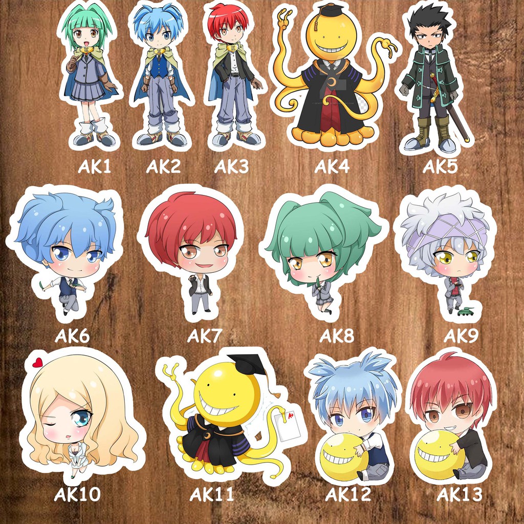 Jual sticker stiker anime lengkap ansatsu kyoushitsu Assassination