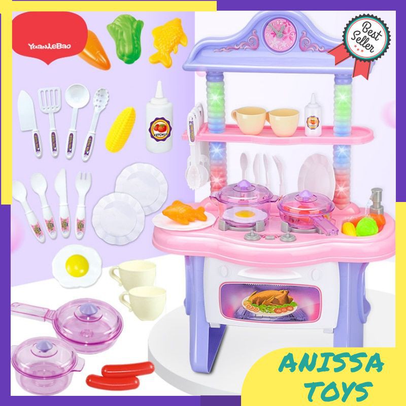 Jual Mainan Anak Perempuan Masak Masakan 2019 New Type 57Cm Height Pretend Play Kitchen Set Toy | Shopee Indonesia