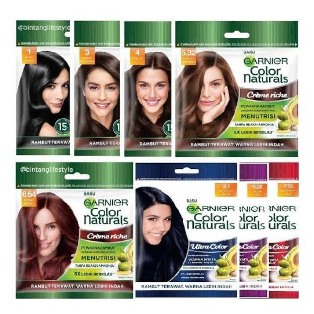 Jual Garnier color cat rambut sachet (model shampoo)