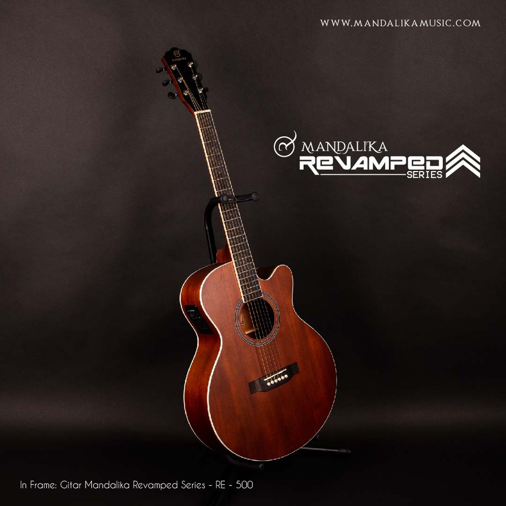 GITAR AKUSTIK ELEKTRIK MANDALIKA REVAMPED RE500 FISHMAN PRESYS+ TUNER