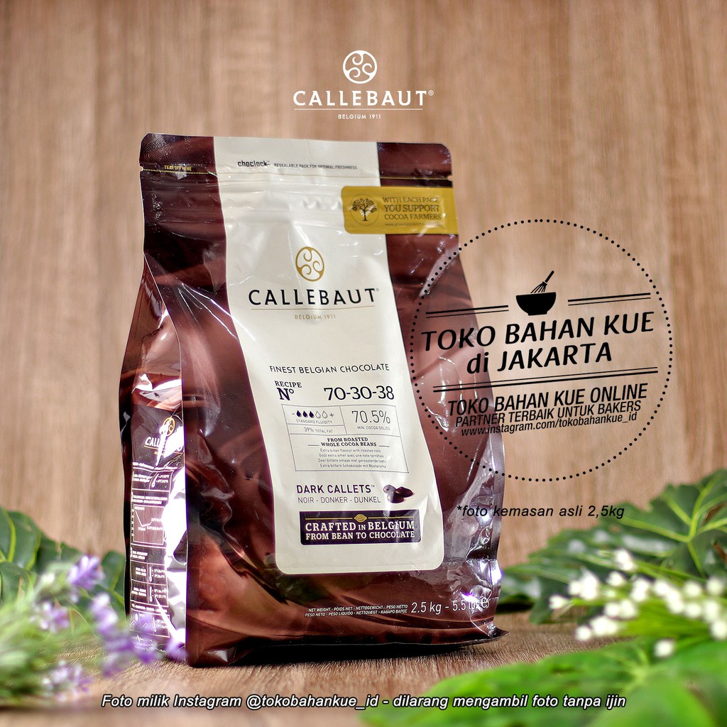 Jual Dark Chocolate Couverture Noir Callebaut Callets Pahit 70,5% 2,5Kg | Shopee Indonesia