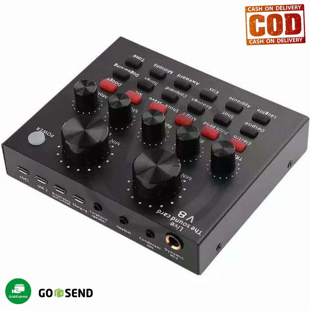 TAFFSTUDIO Bluetooth Audio USB External Soundcard V8S Live Broadcast Sound Card V8 S Mixer