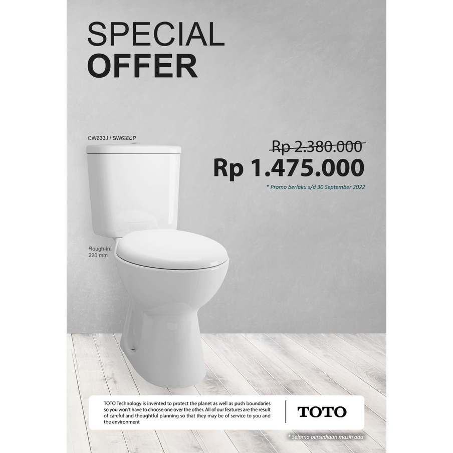 Jual TOTO CLOSET DUDUK CW633J /SW633J /6331 SET) Shopee