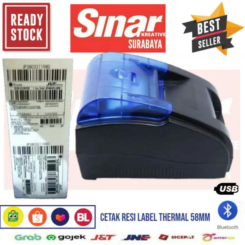 PRINTER BLUETOOTH THERMAL 58MM RPP02 CETAK RESI LABEL DAN STRUK KASIR Shopee Indonesia