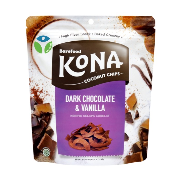 KONA Coconut Chips Chocolate 45 gr Cemilan Praktis & Alami Shopee
