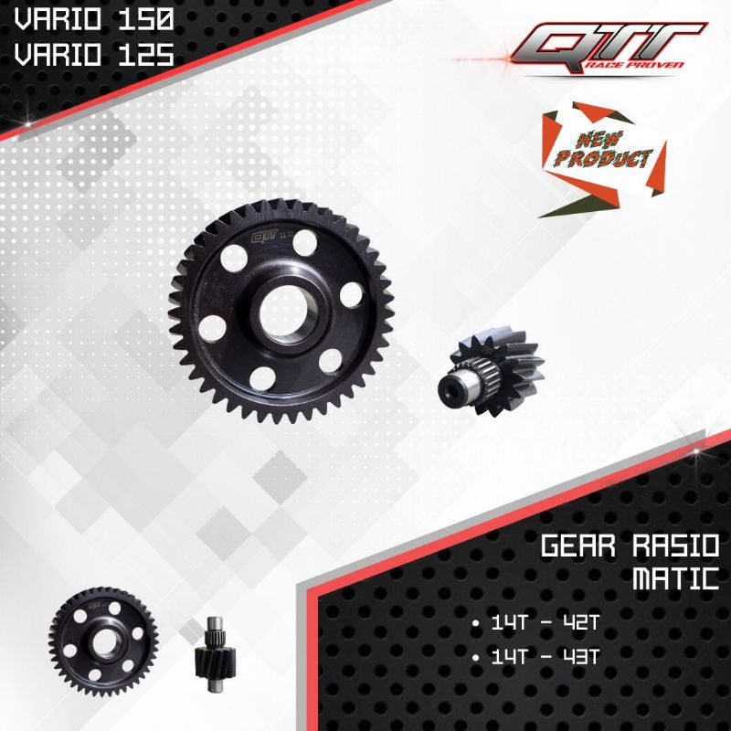Jual Gear Rasio Vario 125 / 150 Gir Box Vario 125 / 150 QTT Race