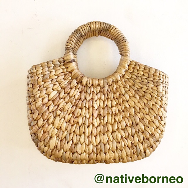 Tas Eceng Gondok Handle Bulat [K006] Tas Anyaman Enceng Gondok, Handmade Bag Etnik Shopee