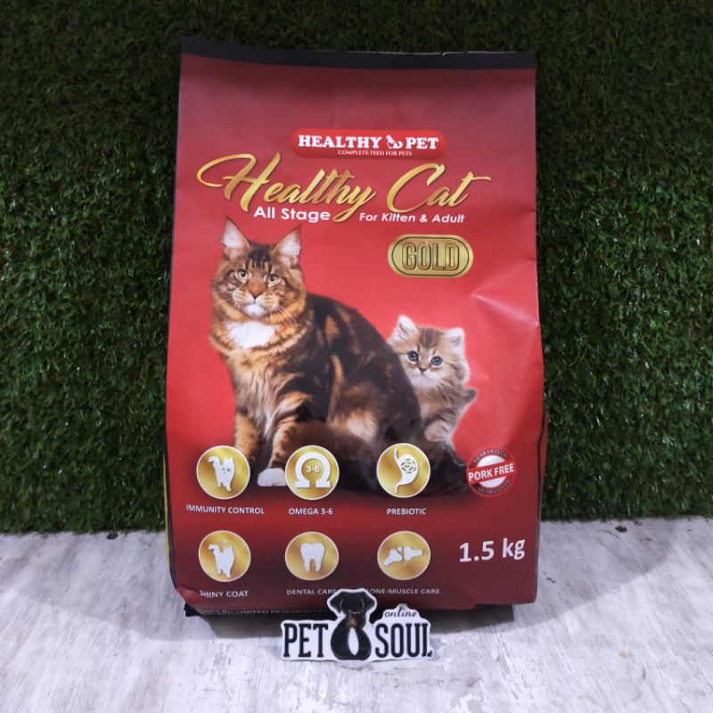 Jual Makanan Kucing Healthy Cat All Stages 1,5Kg Cat Food Healthy Cat Gold 1,5Kg Freshpack Indonesia|Shopee Indonesia
