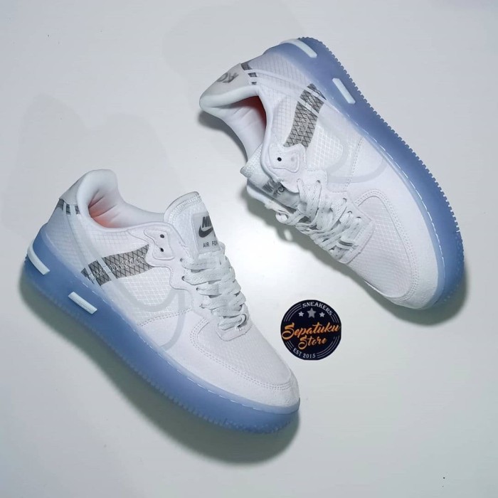 Jual Sepatu Nike Air Force 1 React White Light Bone - Premium Quality | Shopee Indonesia