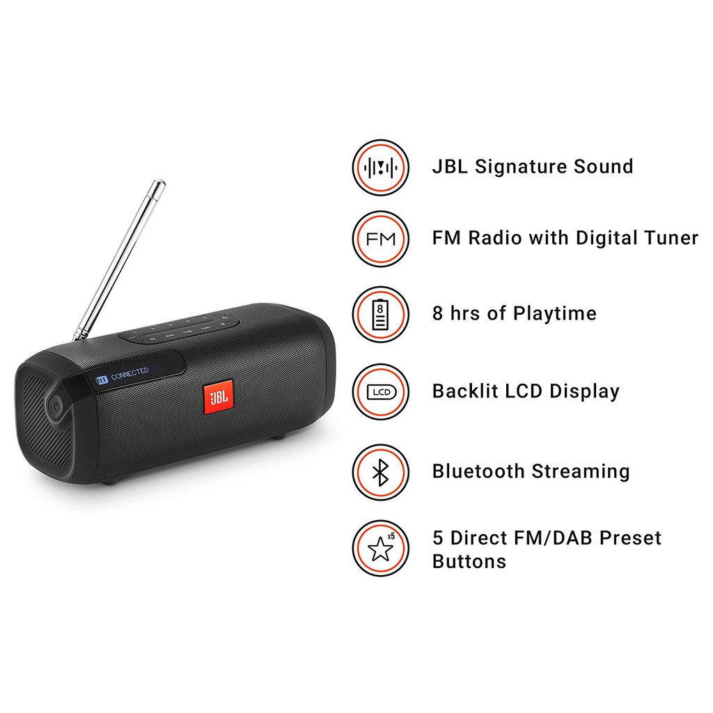 Jual Jbl Tuner Resmi Portable Bluetooth Speaker With Dab Fm Radio By Harman - Hitam | Shopee Indonesia