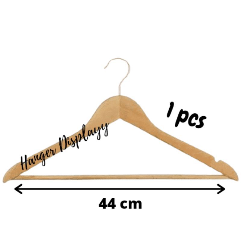 Hanger Kayu Palang Dewasa (Wood) Warna Natural Gantungan Baju Shopee