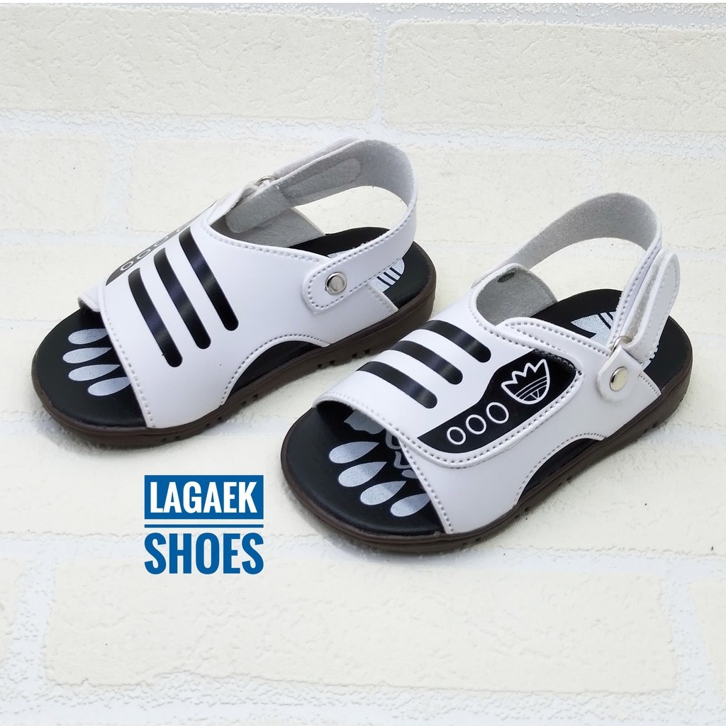 SEPATU SANDAL ANAK USIA 1 2 3 TAHUN SPORT JK PUTIH / SENDAL SLOP ANAK