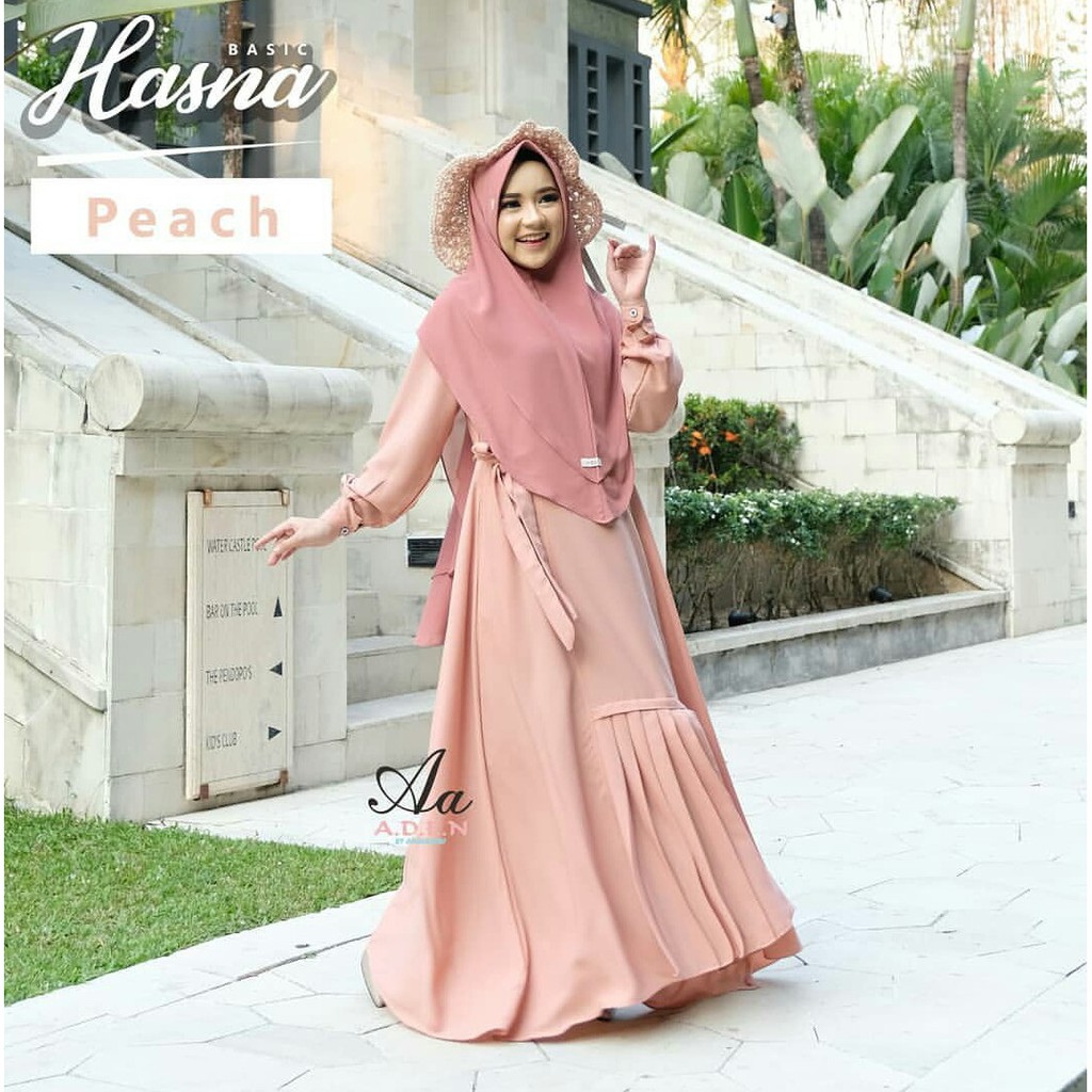 HASNA maxi size S M L XL fashion muslim dress terbaru