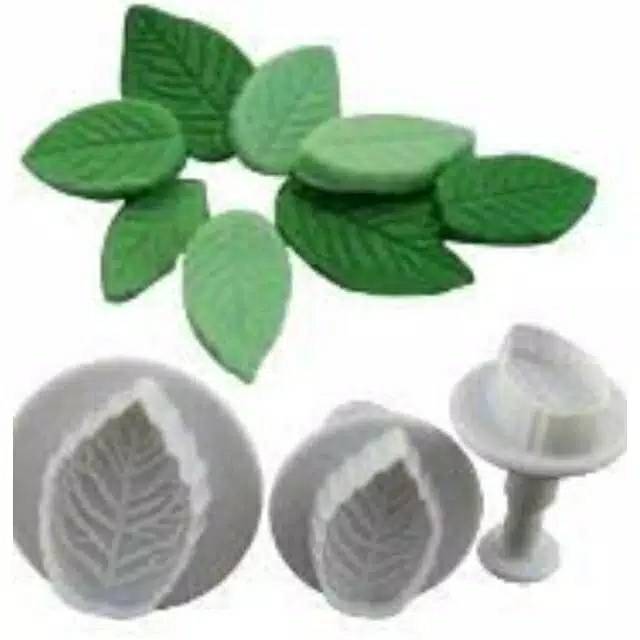 3Pcs Plunger Cetakan Fondan Kue Kering Bentuk Daun Mawar | Shopee Indonesia