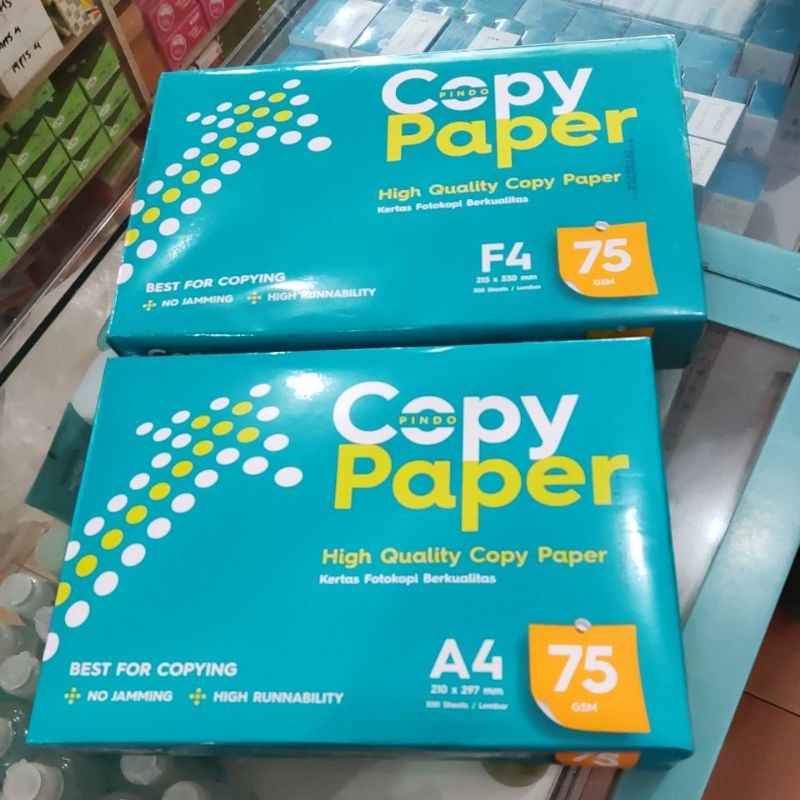 Jual Kertas HVS COPY PAPER 75GSM UKURAN A4/F4(PER 1RIM) ISI 500LEMBAR