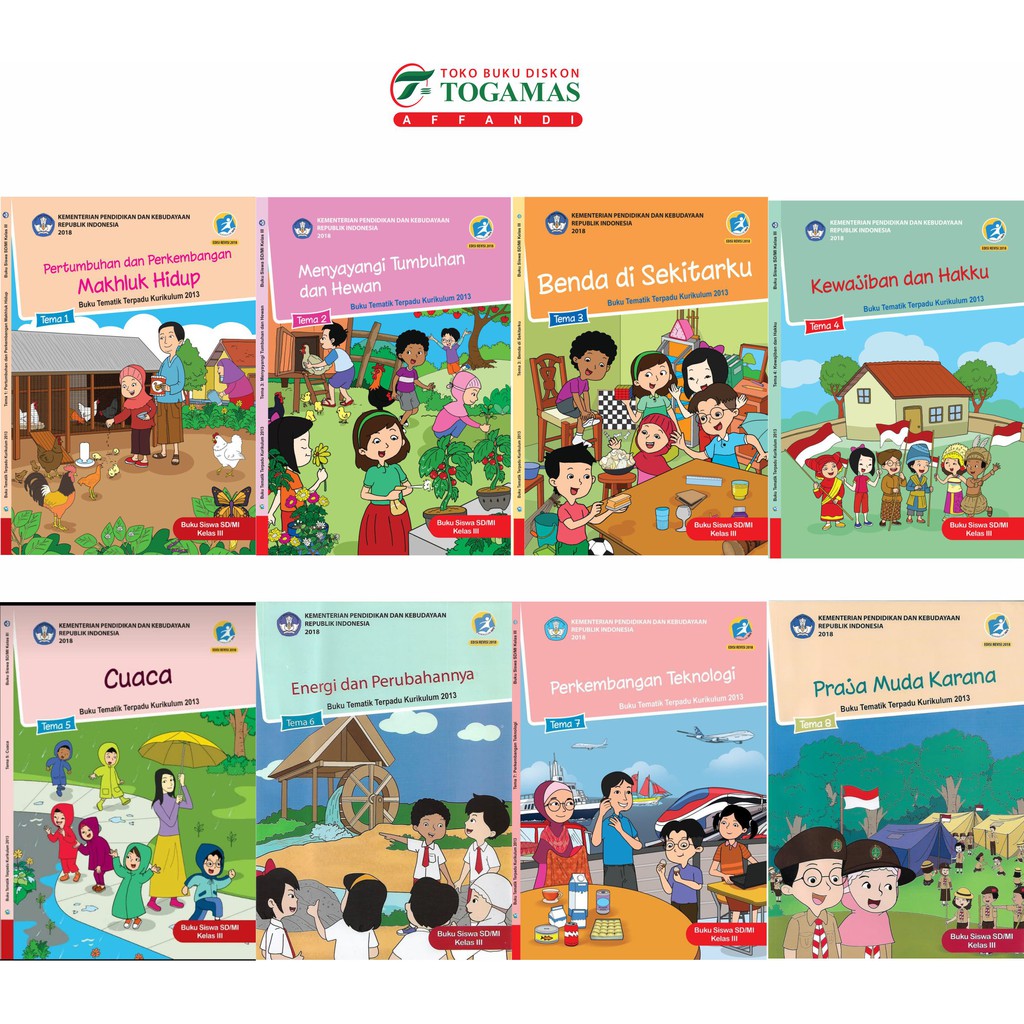 Jual BUKU KEMENTERIAN !! KELAS 3 BUKU SISWA TEMATIK K13 KELAS 3 ( TEMA