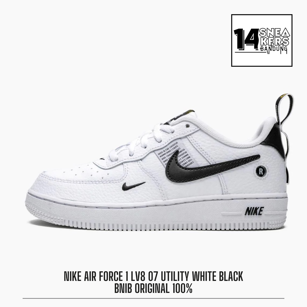 Jual Nike Air Force 1 Lv8 07 Utility White Black Original | Shopee Indonesia