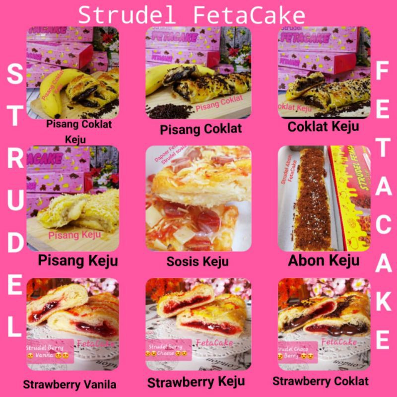 Jual Strudel Fetacake (Strudel Lumer, Pisang, Coklat, Keju, Strawbery) | Shopee Indonesia