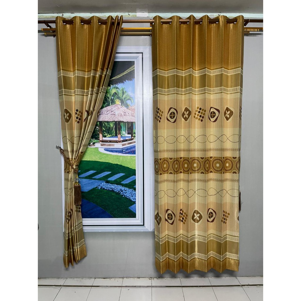 Promo Gorden Blackout Import Motif Icasia Banyak Warna L100 x T220