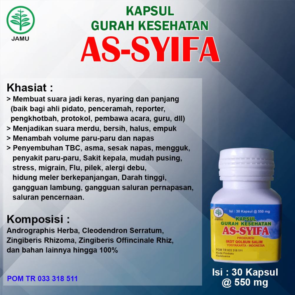 Jual Kapsul Gurah As-Syifa Qalbun Salim / Dapat Membuat Suara Jadi Lebih  Keras dan Nyaring / Isi 30 Kpsl Indonesia|Shopee Indonesia
