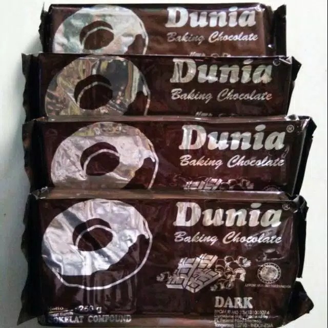 Jual Coklat Batang Coklat Compound Dunia 250 Gr Dark Chocolate | Shopee Indonesia