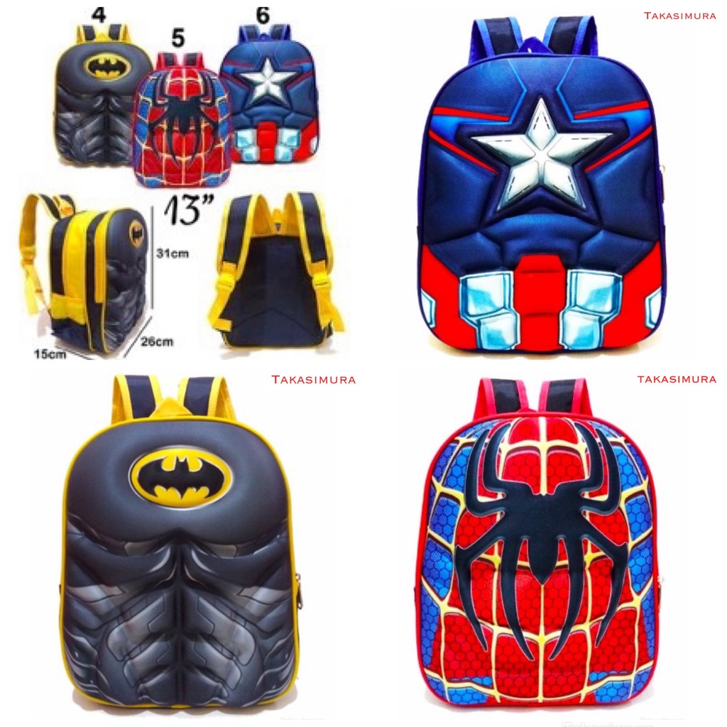 Jual Tas Ransel Punggung Anak TK SD 13" Sekolah Cowok Superhero Batman