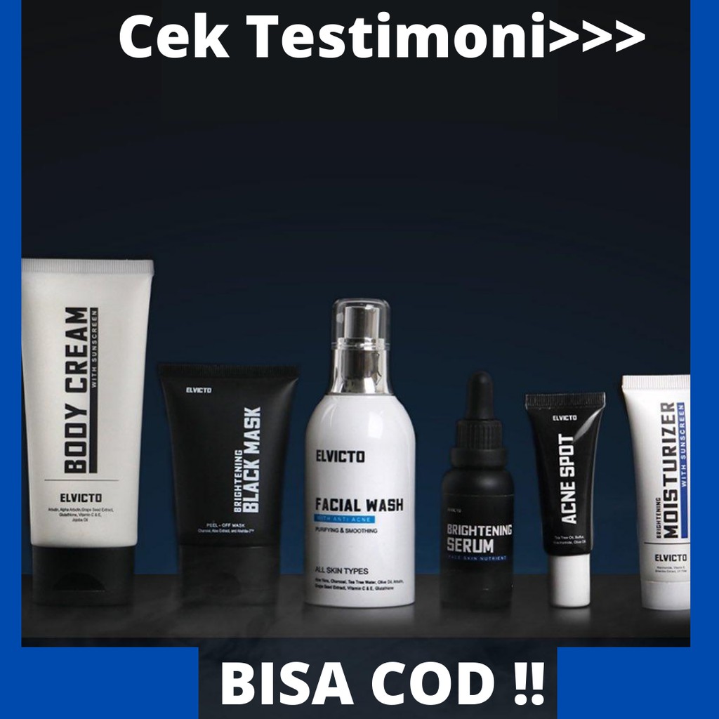 ELVICTO Skincare Pria Perawatan Wajah Brightening Serum Pencerah