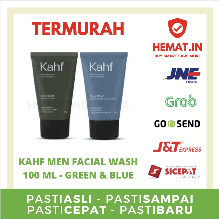 Jual KAHF FACIAL FOAM FACE WASH KAHF 100 ML 100ML OIL ACNE HIJAU BIRU