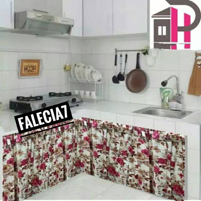 Tirai kolong dapur/ Tirai penutup tempat masak dapur/kain penutup