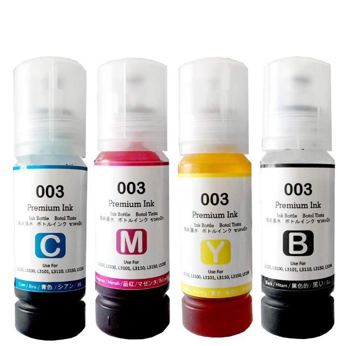 Tinta 003 Premium Ink Refill Printer Epson L1110 L3100 L3110 L3150