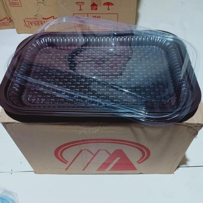 Nampan Nampan Plastik Kue Uk Besar+Tutup Mika Kotak Panjang/Nampan