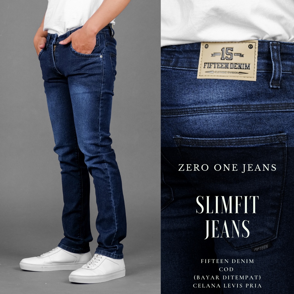 Jual Fifteen Denim - Celana Jeans Pria Slim Fit Streetch Original New Fifteen Denim / Celana Pria Jeans | Shopee Indonesia