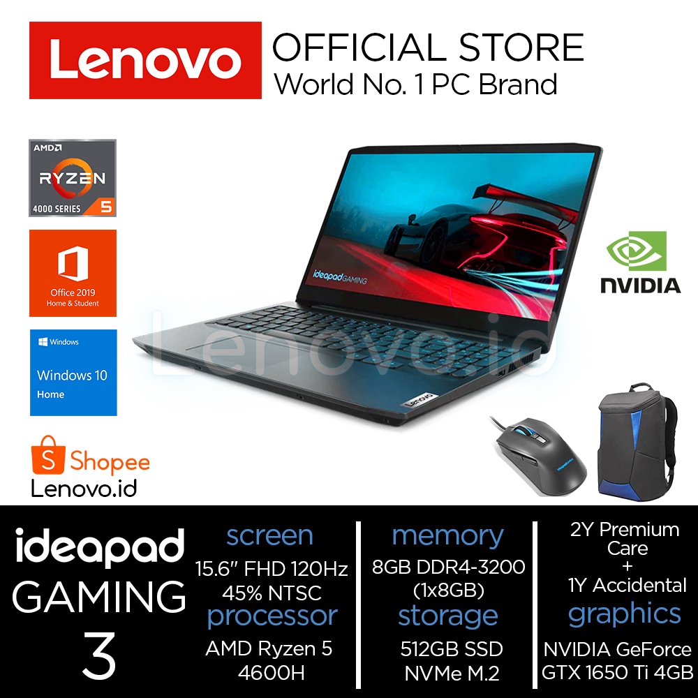 Lenovo Ideapad Gaming 3 Sdid Ohs Amd Ryzen 5 4600h Win10 8gb Gtx 1650ti Nvidia 512gb Ssd 15 Fhd Ips Shopee Indonesia