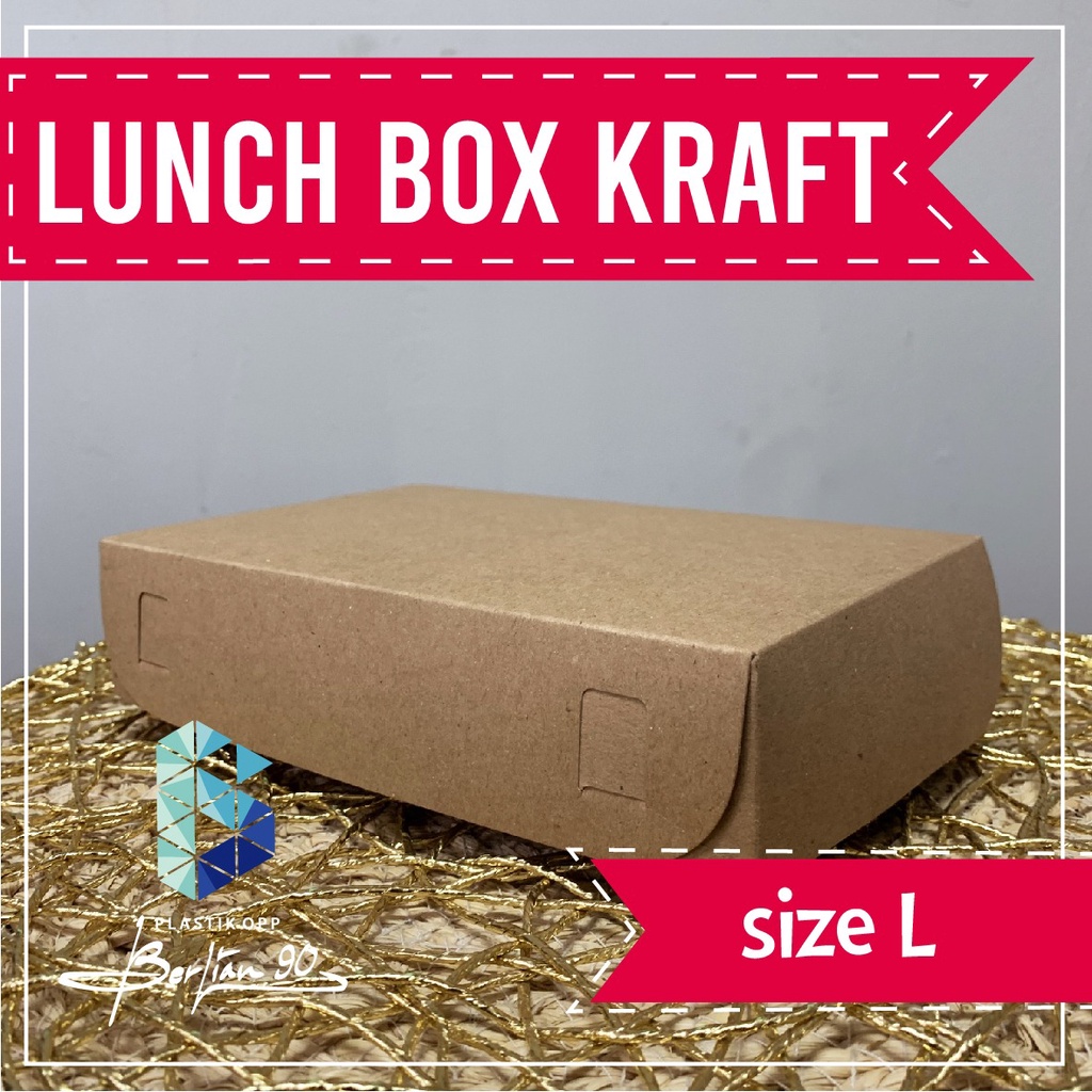 Jual Lunch Box Kertas Kraft Ukuran L Isi 50 Pcs / Paper Box Lunch