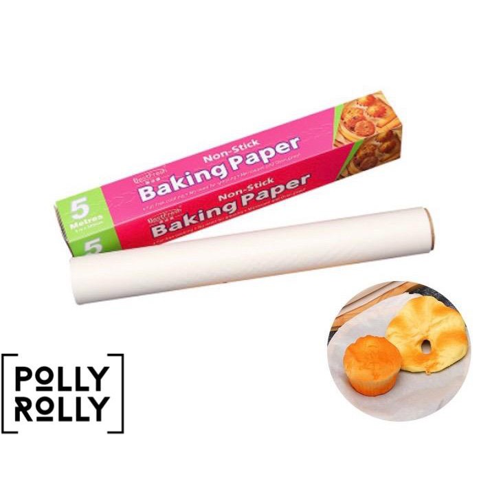POLLYROLLY BAKING PAPER KERTAS ROTI KUE KERTA PANGGANG ANTI LENGKET