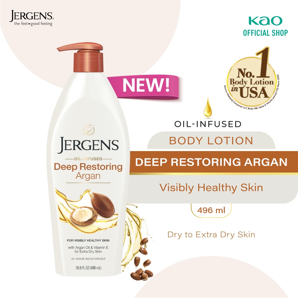 Jual Jergens Oil Infused Restoring Argan Extra Dry Skin Body Lotion