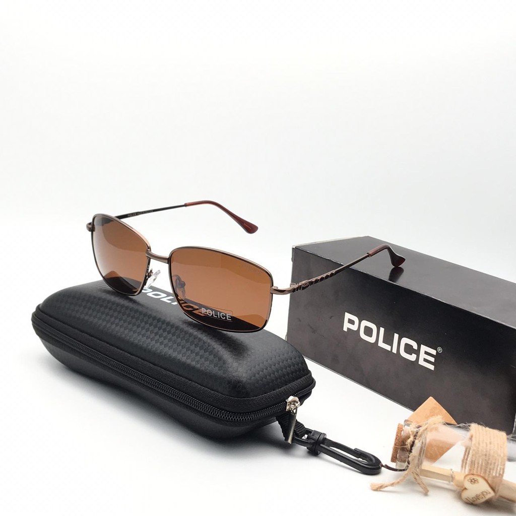 Jual Kacamata Coklat Pria - Kacamata Police P547 | Shopee Indonesia