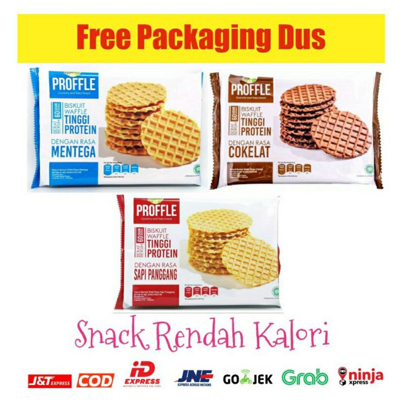 Jual Proffle Biskuit Waffle Tinggi Protein Rendah Kalori | Shopee Indonesia