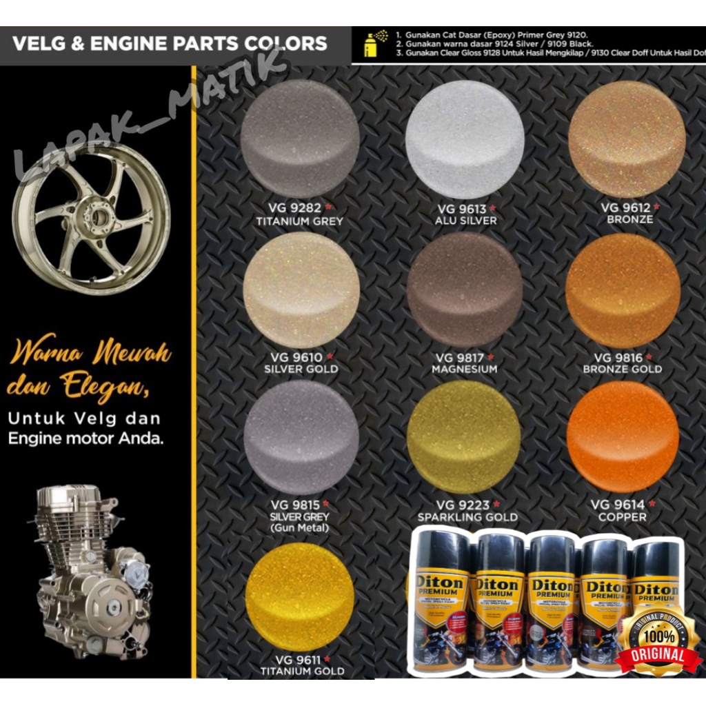 Jual Pilok DITON PREMIUM SILVER TITANIUM BRONZE GOLD GREY MAGNESIUM COOPER warna Metal Shopee