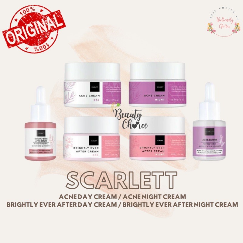 BPOM SCARLETT WHITENING ACNE DAY CREAM / BRIGHTLY EVER AFTER CREAM