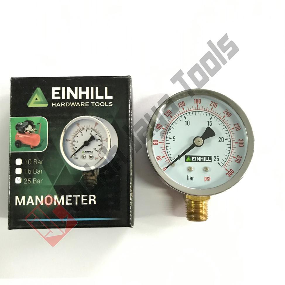 Jual [KODE 7922] Manometer 10 Bar EINHILL Pressure Gauge Ukuran Angin Kompresor Meter Shopee