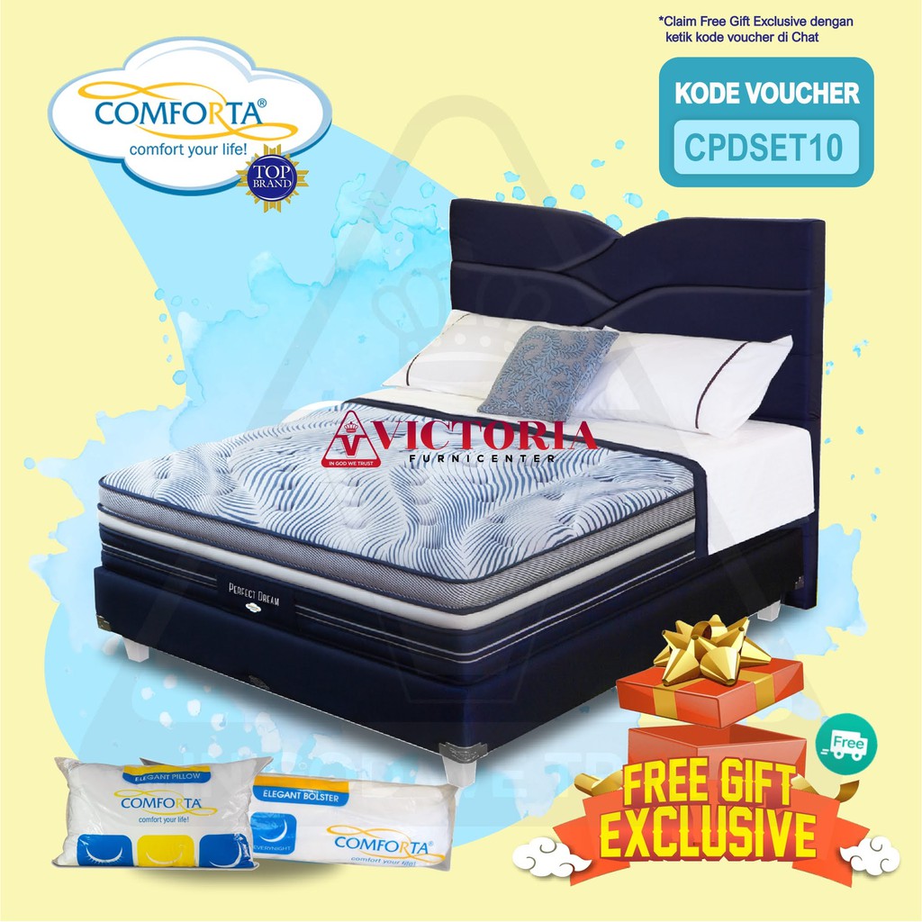Comforta Perfect Dream Fullset Full Set 180 x 200 / 180x200 / Kasur Spring Bed Shopee
