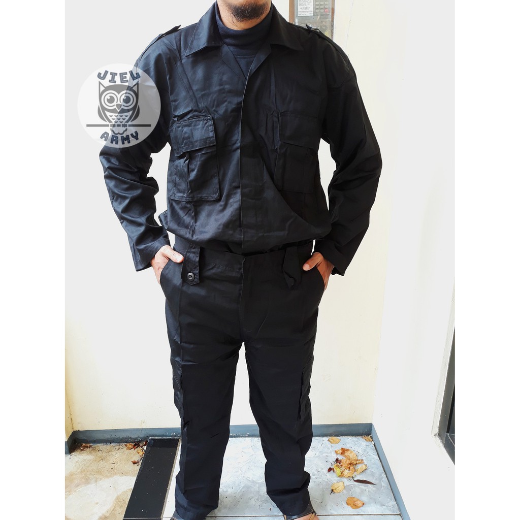 Seragam PDL Brimob Hitam Seragam PDL HItam Satpam Security Shopee