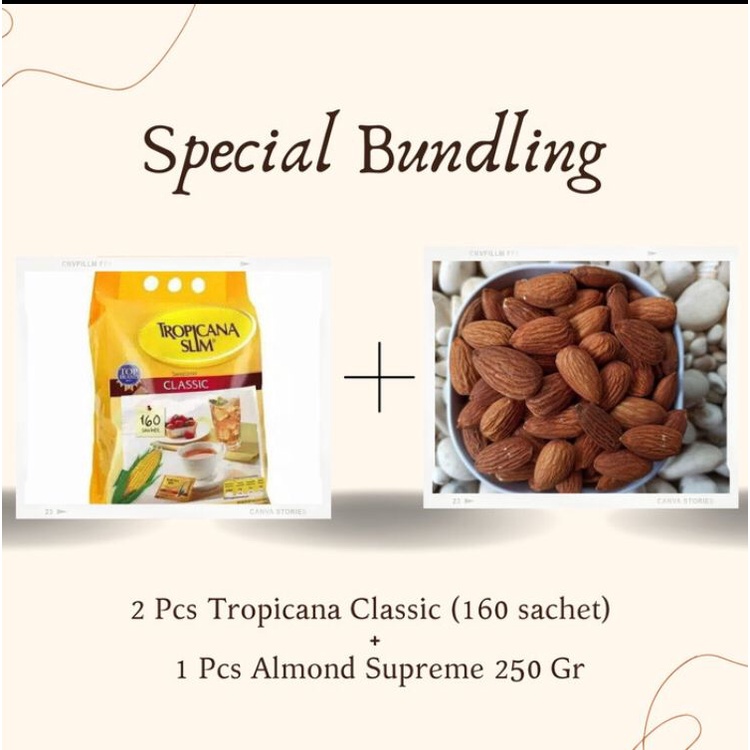 Jual SPECIAL BUNDLING TROPICANA CLASSIC 160 SACHET + ALMOND SUPREME 250