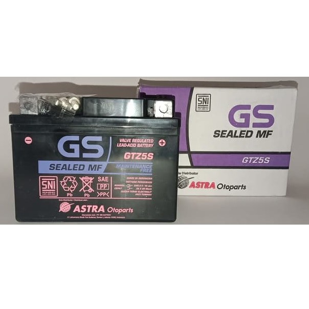 aki GS ASTRA GTZ5S GTZ-5S aki kering 12V 3.5 AH | Shopee Indonesia