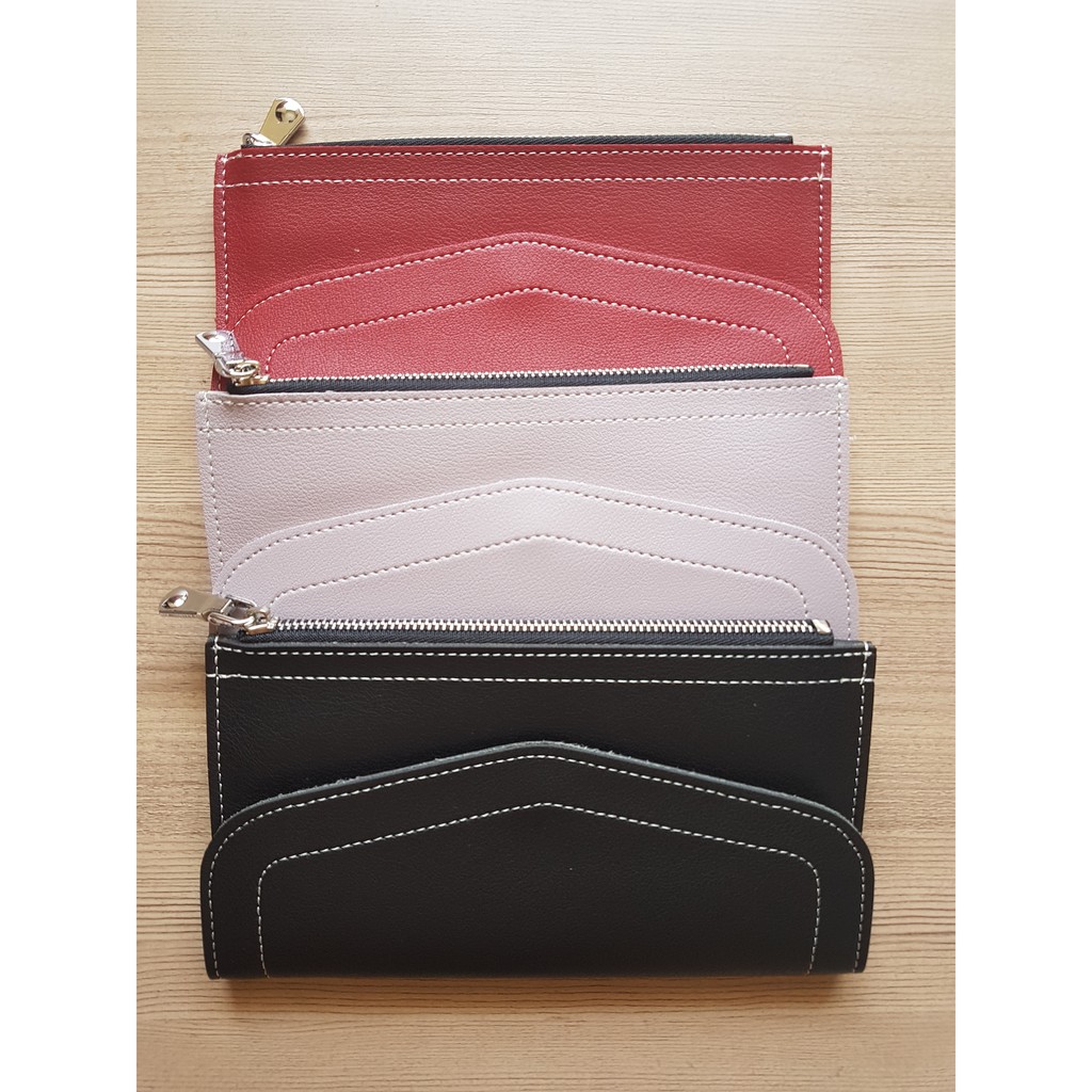 Dompet Kulit Wanita Simple Colour Shopee Indonesia