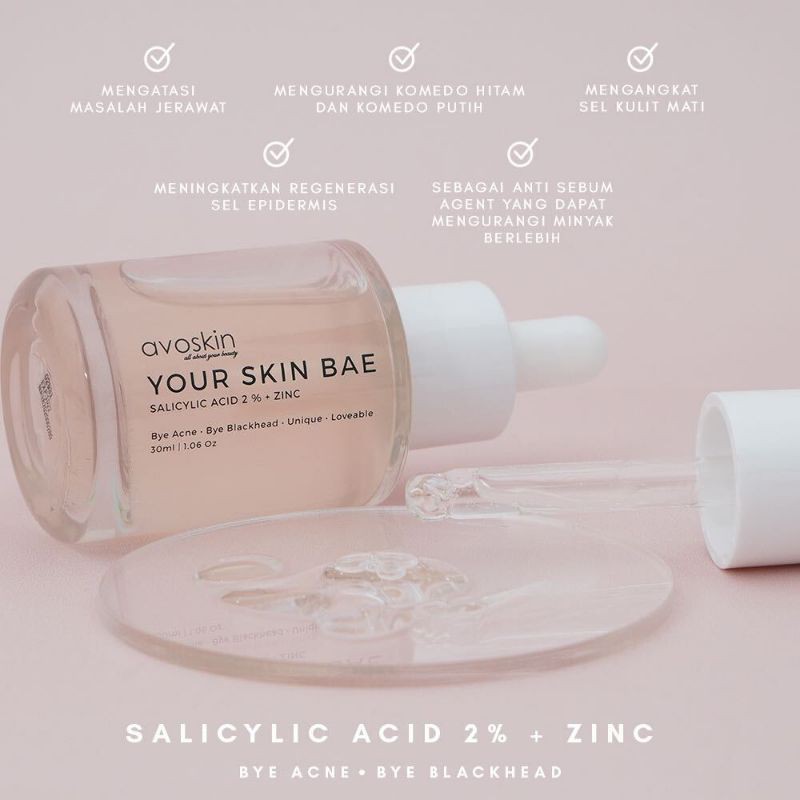blackheads 2023 Jual Ready Kirim Avoskin Your Skin Bae Series Bye Acne Bye Blackhead Salicylic Acid 2% + Zinc(Exp 2023) Indonesia|Shopee Indonesia