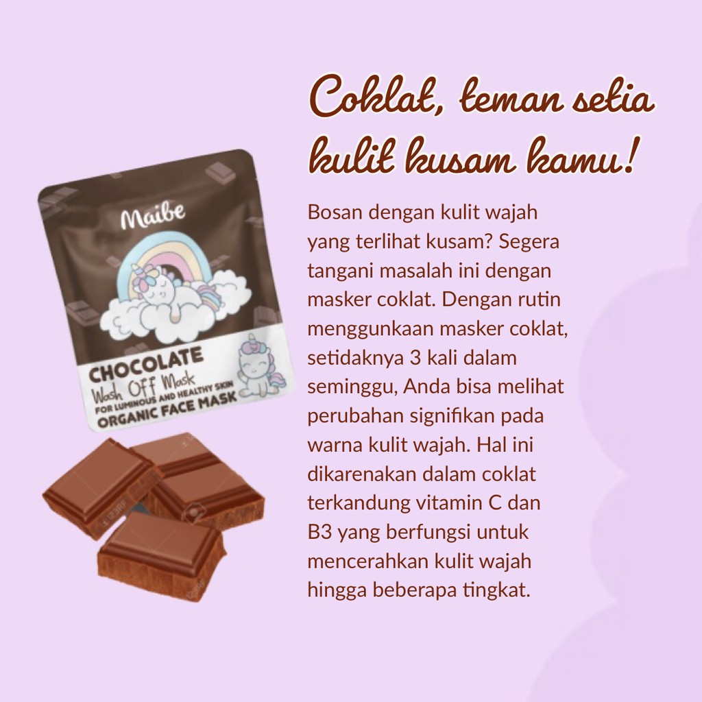 Jual Maibe Masker Wajah Coklat - Face Mask Chocolate | Shopee Indonesia